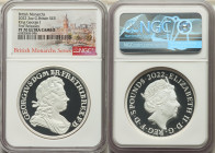 Elizabeth II silver Proof "King George I" 5 Pounds (2 oz) 2022 PR70 Ultra Cameo NGC, KM-Unl, S-Unl. Limited Edition Presentation Mintage: 750. British...
