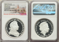 Elizabeth II silver Proof "King George I" 5 Pounds (2 oz) 2022 PR70 Ultra Cameo NGC, KM-Unl, S-Unl. Limited Edition Presentation Mintage: 750. British...