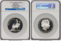 Elizabeth II silver Proof "Britannia" 10 Pounds (5 oz) 2013 PR70 Ultra Cameo NGC, KM1268, S-BSH1. First Strike Presentation: 3,500. First Releases. Ac...