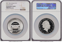Elizabeth II silver Proof "James Bond - 007" 10 Pounds (10 oz) 2021 PR69 Ultra Cameo NGC, S-JB13A. Limited Edition Presentation Mintage: 125. James Bo...