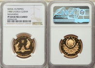 South Korea. Republic gold Proof "Seoul Olympics - Seesawing" " 25000 Won 1988 PR68 Ultra Cameo NGC, KM72. Accompanied by original case of issue and C...