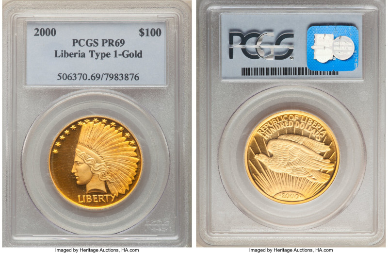 Republic gold Proof "Liberty" 100 Dollars 2000 PR69 PCGS, KM-Unl. Type 1. 

HID0...