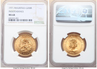 British Colony. Elizabeth II gold "Independence" 200 Rupees 1971 MS68 NGC, KM39. 

HID09801242017

© 2022 Heritage Auctions | All Rights Reserved