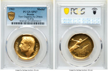 U.S.S.R. gold Specimen "Yuri Gagarin" Medal 1961 SP67 PCGS, KM-Unl. 29mm. 16.87gm. 

HID09801242017

© 2022 Heritage Auctions | All Rights Reserved