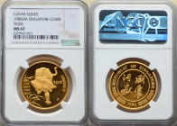 Republic gold "Year of the Tiger" 100 Singold 1986-SM MS67 NGC, Singapore mint, KM-X19. Lunar series. 

HID09801242017

© 2022 Heritage Auctions | All...