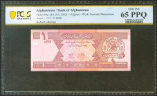 AFGHANISTAN. 1 Afghani. 2002. (Pick: 64a). PCGS65PPQ.