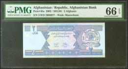 AFGHANISTAN. 2 Afghanis. 2002. (Pick: 65a). PMG66EPQ.