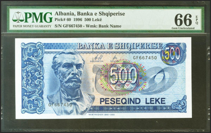 ALBANIA. 500 Lekë. 1996. (Pick: 60). PMG66EPQ.