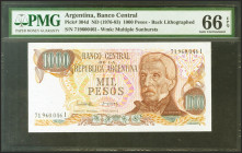 ARGENTINA. 1000 Pesos.1976. (Pick: 304d). PMG66EPQ.