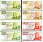 Set of 4 Argentine correlative pairs banknotes of different issues. TO EXAMINE.