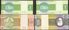 Set of 2 Brazilian correlative pairs banknotes of different issues. TO EXAMINE.