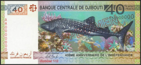 DJIBOUTI. 40 Francs. 2007. SPECIMEN. (Pick: 46). UNCIRCULATED.