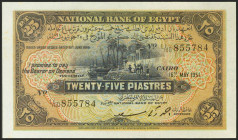 EGYPT. 25 Piastres. 16 May 1951. (Pick: 10e). More than Extremely Fine.