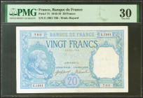 FRANCE. 20 Francs. 1916. (Pick: 74). Minor repairs. PMG30.