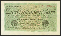 GERMANY. 2 Billion Mark. 1923. (Pick: 135a). More than extremly fine.