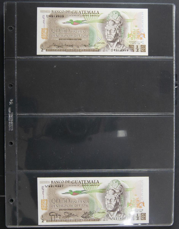 GUATEMALA. Interesting set of 57 banknotes. Uncirculated to About Uncirculated. ...