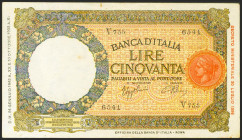 ITALY. 50 Lire. 1942. (Pick: 57). Less than extremely fine.