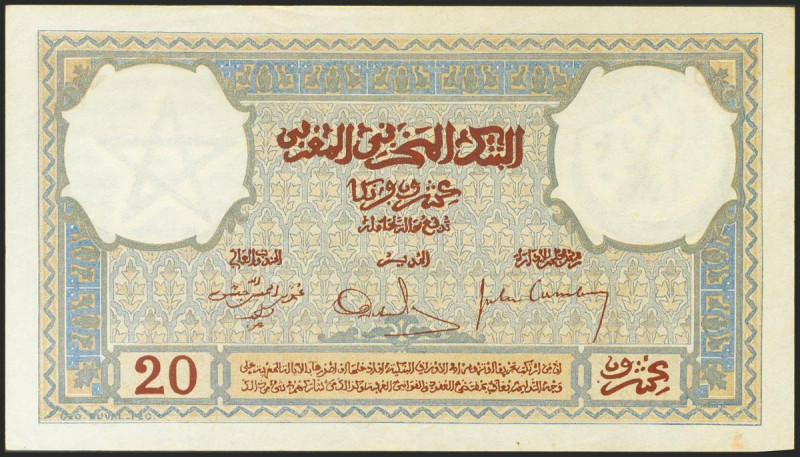 MOROCCO. 20 Francs. 2 December 1931. (Pick: 18a). Extremely rare, especially wit...