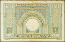 MOROCCO. 50 Francs. 18 June 1946. (Pick: 21). Rare, rusts and cuts. Very Good.