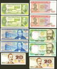 Set of 5 correlative pairs banknotes from Mexico, Bolivia, Peru, Poland and Zaire of different issues. TO EXAMINE.