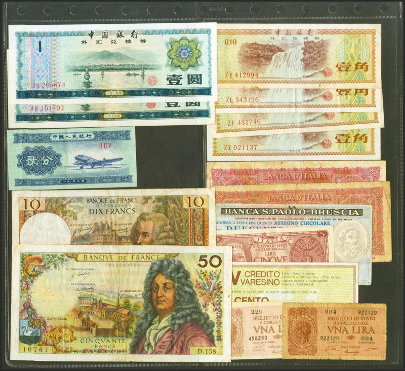 Set of 19 foreign banknotes from different countries and in different qualities....