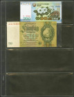 Set of 43 banknotes from different countries in diverse states of preservation. TO EXAMINE.