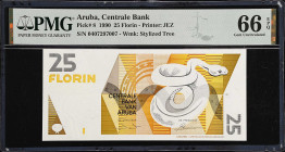 ARUBA. Centrale Bank van Aruba. 25 Florin, 1990. P-8. PMG Gem Uncirculated 66 EPQ.
Estimate: $75.00-$100.00