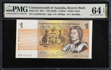 AUSTRALIA. Reserve Bank of Australia. 1 Dollar, ND (1969). P-37c. PMG Choice Uncirculated 64 EPQ.
Estimate: $75.00-$100.00