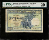BELGIAN CONGO. Banque Du Congo Belge. 100 Francs, 1949-51. P-17d. PMG Very Fine 20.
Estimate: $150.00-$225.00