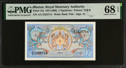 BHUTAN. Lot of (2). Royal Monetary Authority of Bhutan. 1 Ngultrum, ND (1986-90). P-12a & 12b. PMG Superb Gem Uncirculated 68 EPQ.
Estimate: $75.00-$...