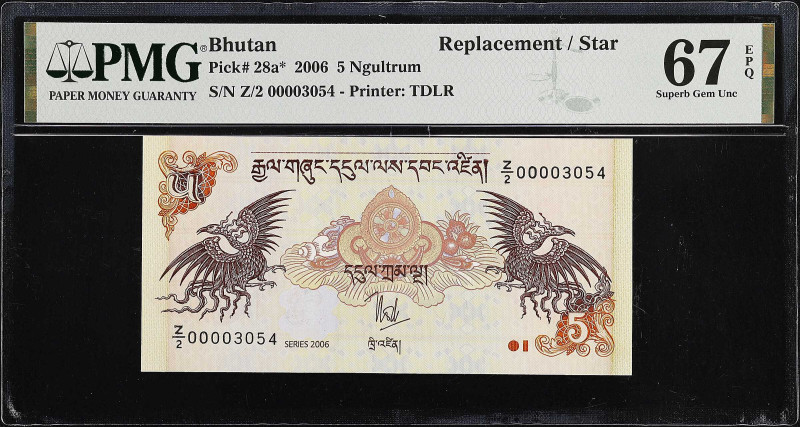 BHUTAN. Royal Monetary Authority of Bhutan. 5 Ngultrum, 2006. P-28a*. Replacemen...
