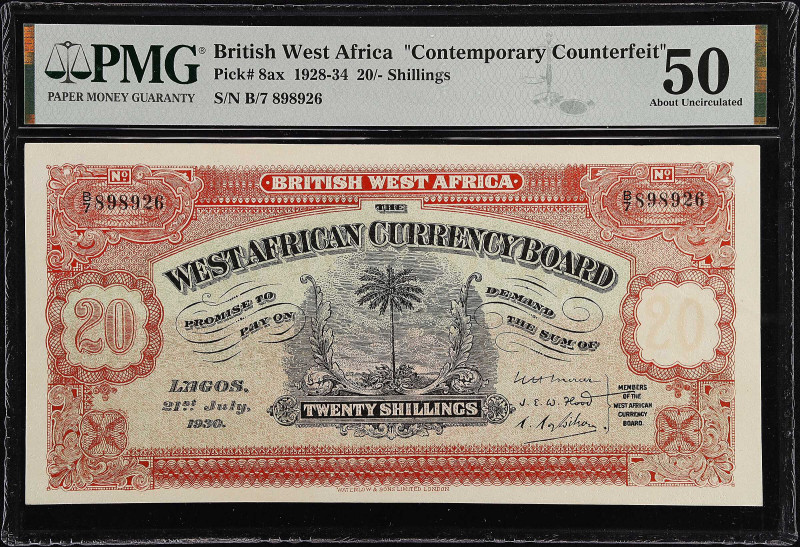 BRITISH WEST AFRICA. West African Currency Board. 20 Shillings, 1928-34. P-8ax. ...