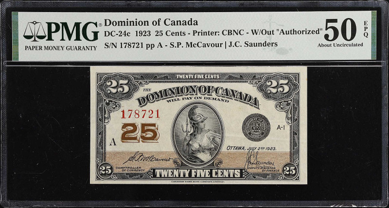 CANADA. Dominion of Canada. 25 Cent, 1923. DC-24c. PMG About Uncirculated 50 EPQ...