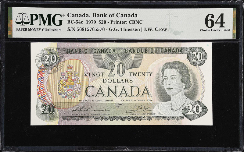 CANADA. Bank of Canada. 20 Dollars, 1979. BC-54c. PMG Choice Uncirculated 64.
E...