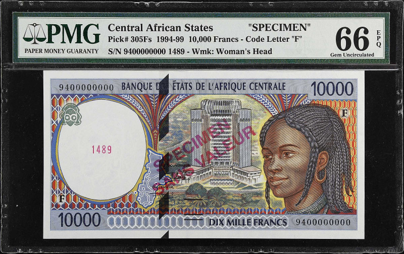 CENTRAL AFRICAN STATES. Banque Des Etats De L'Afrique Centrale. 10000 Francs, 19...