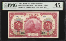 CHINA--REPUBLIC. Bank of Communications. 5 Yuan, 1914. P-117s2. PMG Choice Extremely Fine 45.
Estimate: $175.00-$350.00