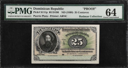 DOMINICAN REPUBLIC. Lot of (2). Banco De La Compania De Credito De Puerto Plata. 25 Centavos, ND (1899). P-S111p. Front & Back Proofs. PMG Choice Abou...