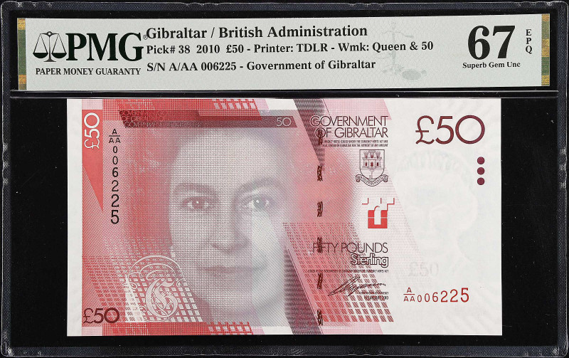 GIBRALTAR. Government of Gibraltar. 50 Pounds, 2010. P-38. PMG Superb Gem Uncirc...