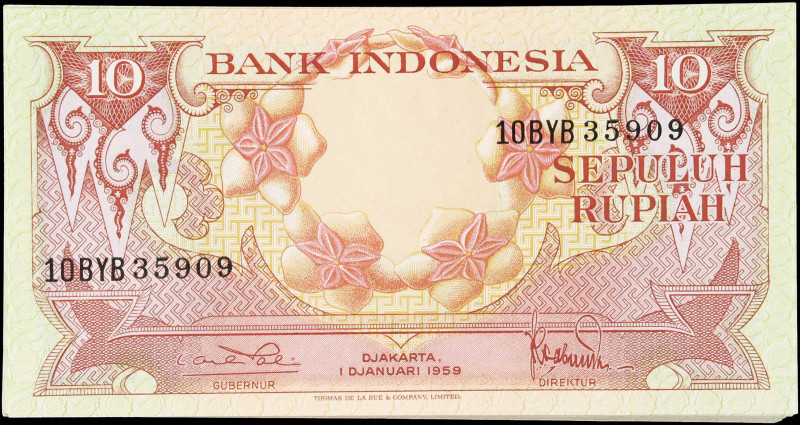 INDONESIA. Pack of (92) Notes. Bank Indonesia. 10 Rupiah, 1959. P-66. Uncirculat...