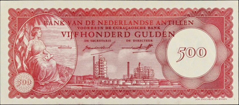 NETHERLANDS ANTILLES. Bank Van de Nederlandse Antillen. 500 Gulden, 1962. P-7a. ...