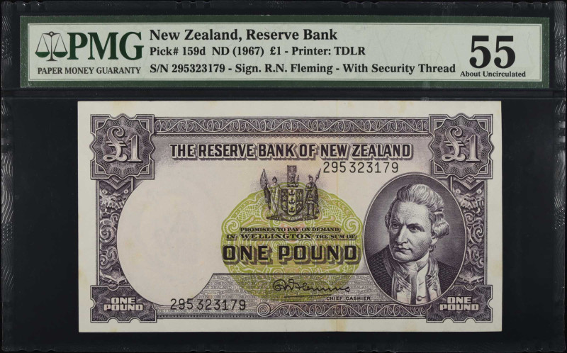 NEW ZEALAND. Lot of (2). The Reserve Bank of New Zealand. 1 Pound, ND (1967). P-...