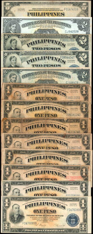 PHILIPPINES. Lot of (30). Mixed Banks. 1 to 5 Pesos, Mixed Dates. P-Various. Fin...