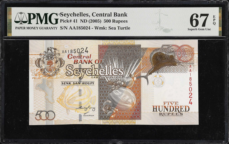 SEYCHELLES. Central Bank of Seychelles. 500 Rupees, ND (2005). P-41. PMG Superb ...