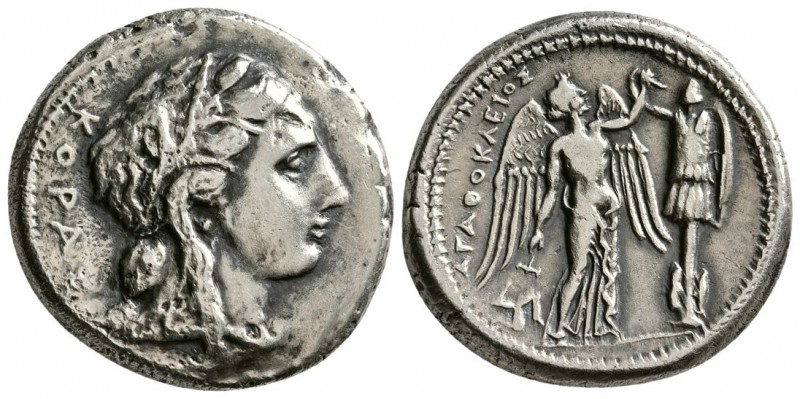 Sicily. Syracuse. Agathocles, 317-289 BC. AR Tetradrachm.(16.10 g, 15.95 mm)
 W...