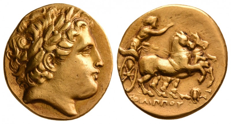 Kings of Macedon. Philip II, 323-315 BC. AV Stater.(8.3 g, 19.51 mm)
 Struck un...
