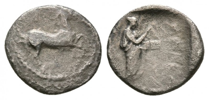THESSALY, Trikka. 2nd half of the 5th century BC. AR Obol (0.8g 10.4mm). 
 Free...