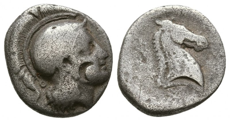 THESSALY, Pharsalos. Mid-late 5th century BC. AR Hemidrachm (2.6g 14.9mm). 
 He...