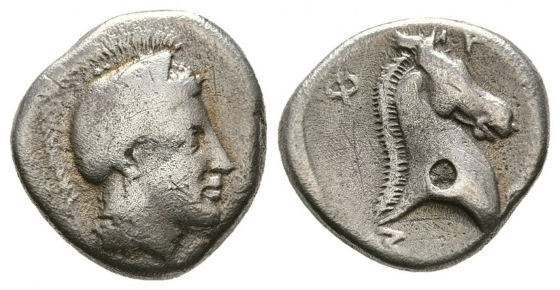 THESSALY, Pharsalos. Mid-late 5th century BC. AR Hemidrachm (2.9g 13.9mm). 
 He...