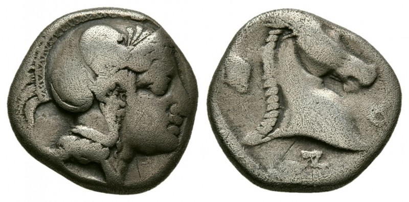 THESSALY, Pharsalos. Mid-late 5th century BC. AR Hemidrachm (2.9g 13.6mm). 
 He...