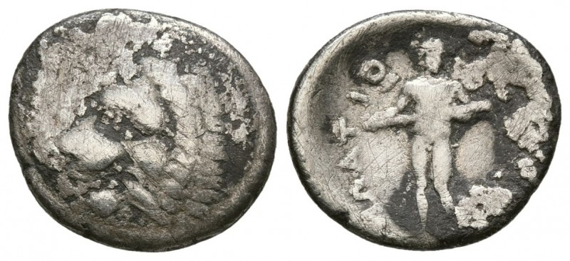 THESSALY, Oetaei. 196-146 BC. AR Hemidrachm (2.1g 13.51mm). 
 Lion head left ho...